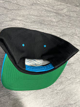 Black and Neon Blue Flat Bill