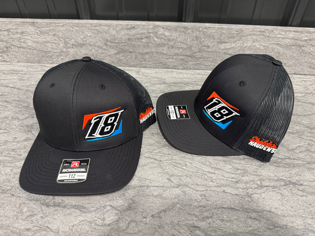 2026 18 Black SnapBack Mesh Back Hat