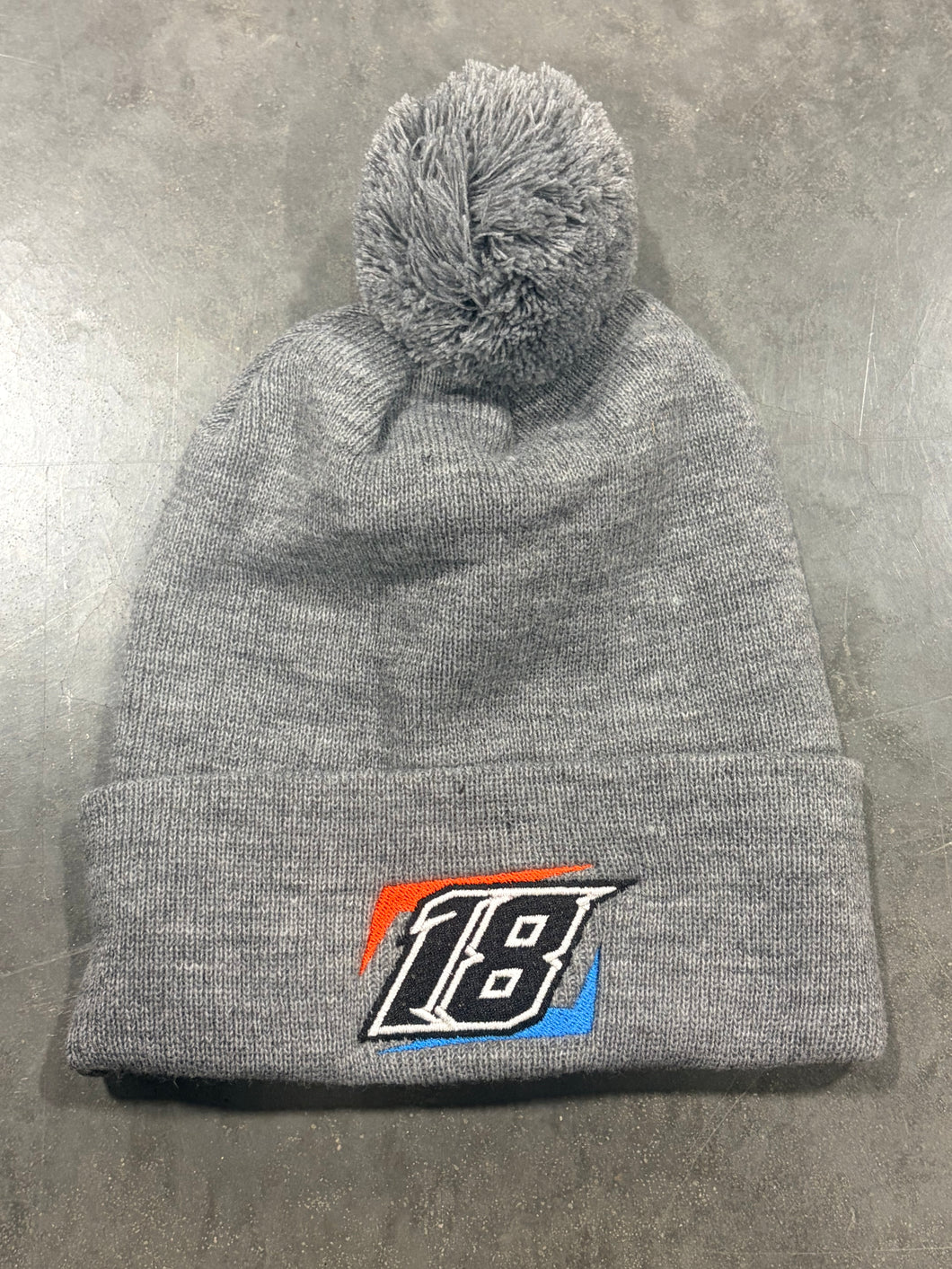 2026 Gray Puff Ball Beanie